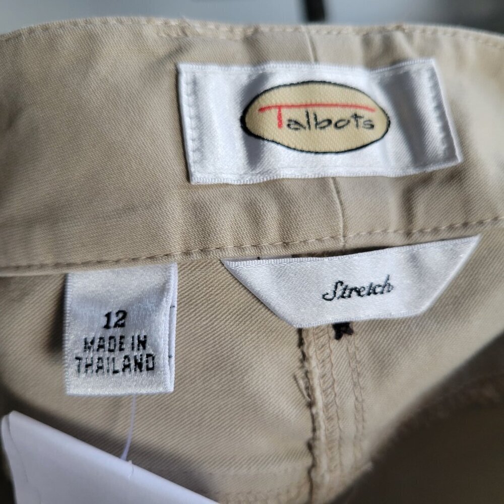 New Talbots Slimming Stretch Denim Wide Cream Leg Pants (Size: 12) - Picture 2 of 13